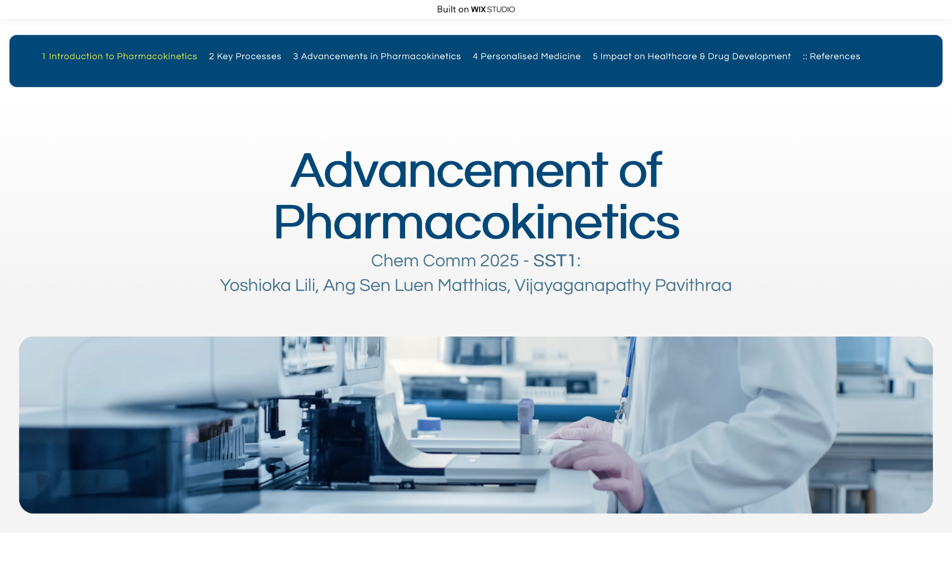 Pharmacokinetics web presentation home page